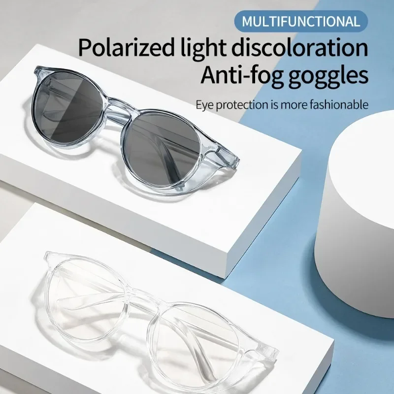 Protective Polarized Photochromic Sunglasses with Side Shields Blue Light Blocking Anti-allergy Anti Fog Wind Splash Goggles 2