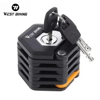 WEST BIKING Lucchetto pieghevole per bicicletta Lucchetto di sicurezza antifurto portatile in acciaio legato Lucchetto per bici elettrica per moto Accessori per bici da strada MTB
