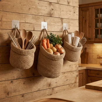 Handwoven Hanging Storage Basket 3