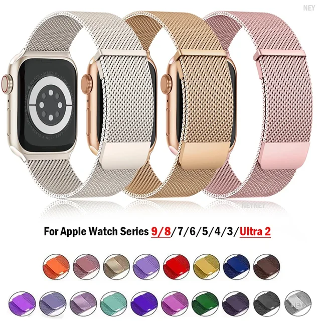 Boucle milanaise pour bracelets de montre apple 44mm 40mm ultra 2 bandes 49mm 45mm 41mm 42-38-44mm bracelet iwatch série 8 7 6 SE 5 4 3 1