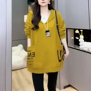 Nuova felpa da donna in due pezzi autunno e inverno della Marina per la copertura della carne di media lunghezza 1