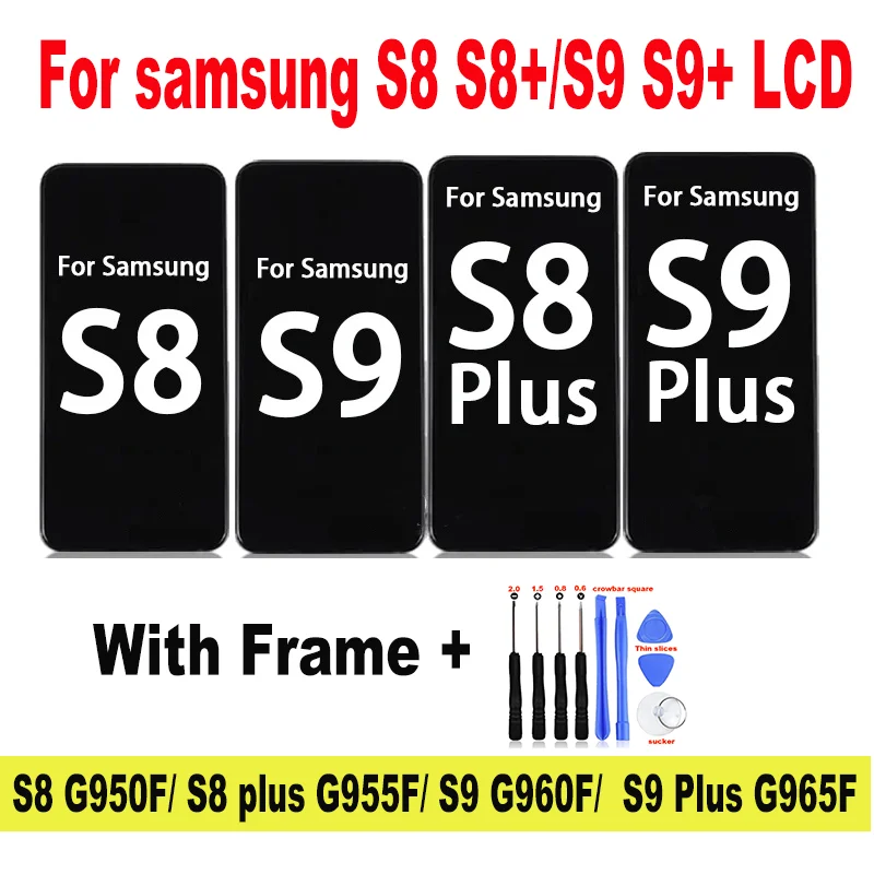 LCD-Display-With-Frame-For-SAMSUNG-Galaxy-S8-S8-plus-Touch-Screen ...