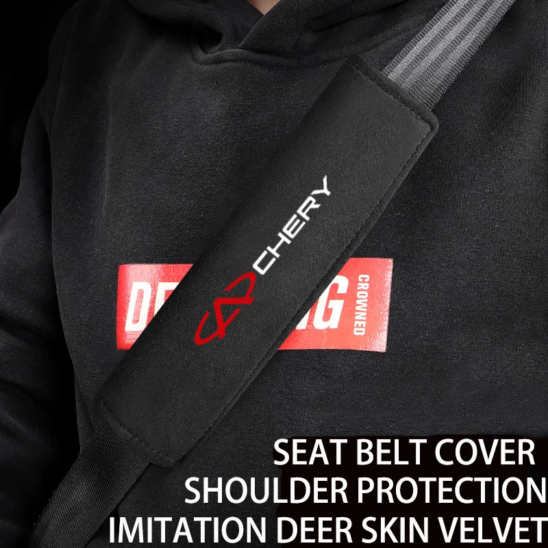 Imitation Deer Skin Car Safety Belt Cover Ornament Seatbelt Shoulder Protector 1pc For Chery Tiggo 2 3 5 7 8 PRO PLUS 5X IQ QQ