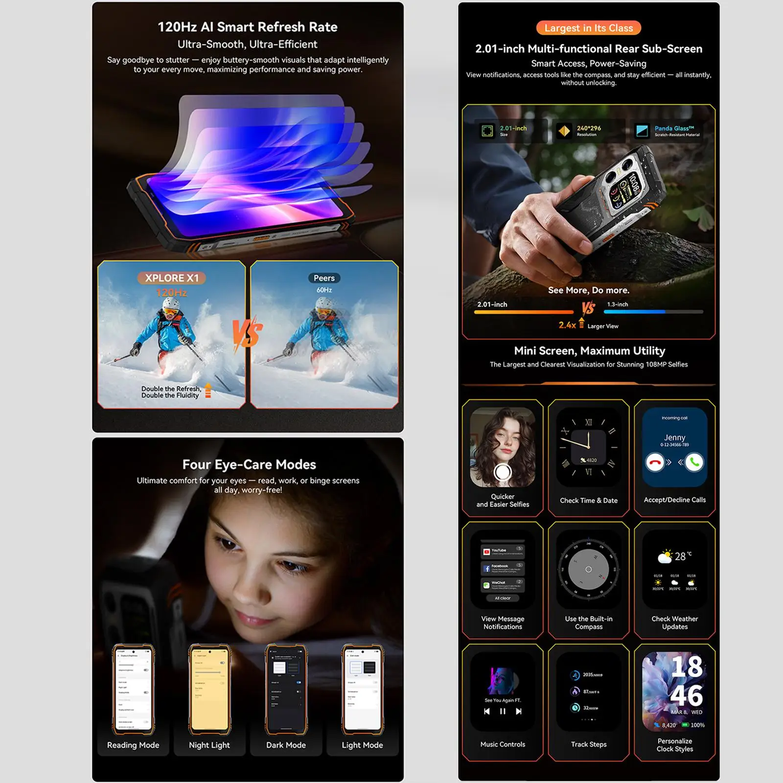 Blackview XPLORE X1 Rugged Phone 12GB+256GB 6.78'' Android 15 Dimensity 7050 10000mAh 108MP NFC 5G Smartphone