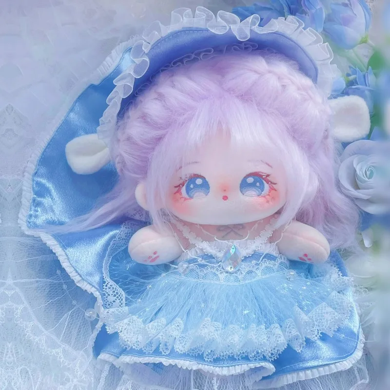 20cm cotton doll clothing normal body blue dress mischievous rabbit new Chinese style doll