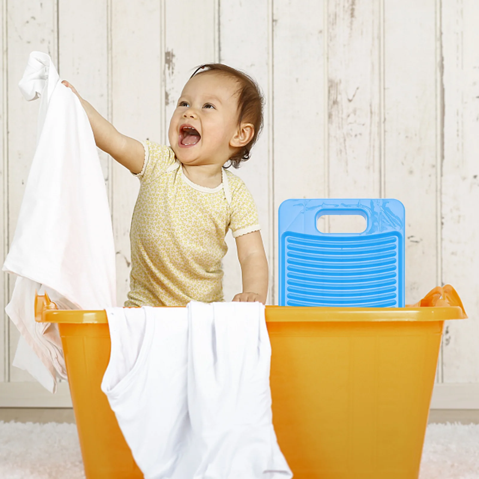 

Non-Slip Washing Washboard Laundry Washing Plate Plastic Home Washing Scrubbing Board Creative Laundry Washboard For Home (Blue)