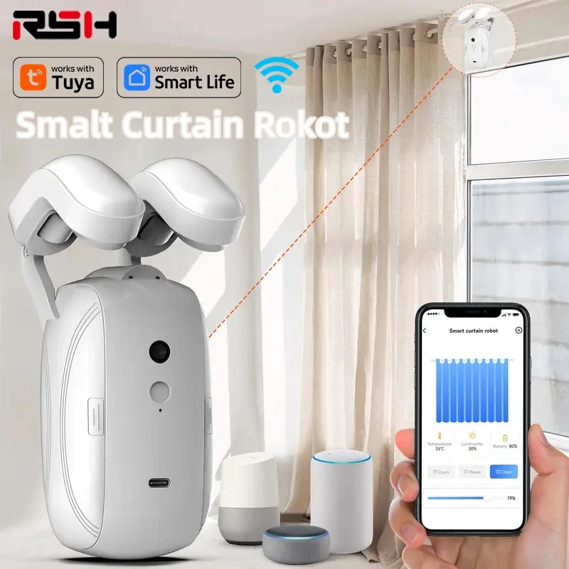 TuyaWifiBTSmartCurtainsRobotWirelessAutomaticCurtainOpener