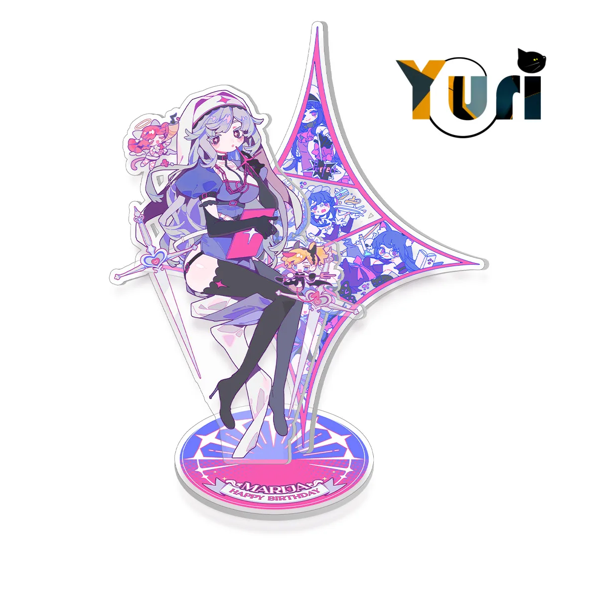 

Peropero MuseDash Rin Buro Marija Original Acrylic Keychain Stand Display Muse Dash Game Standee Cosplay C