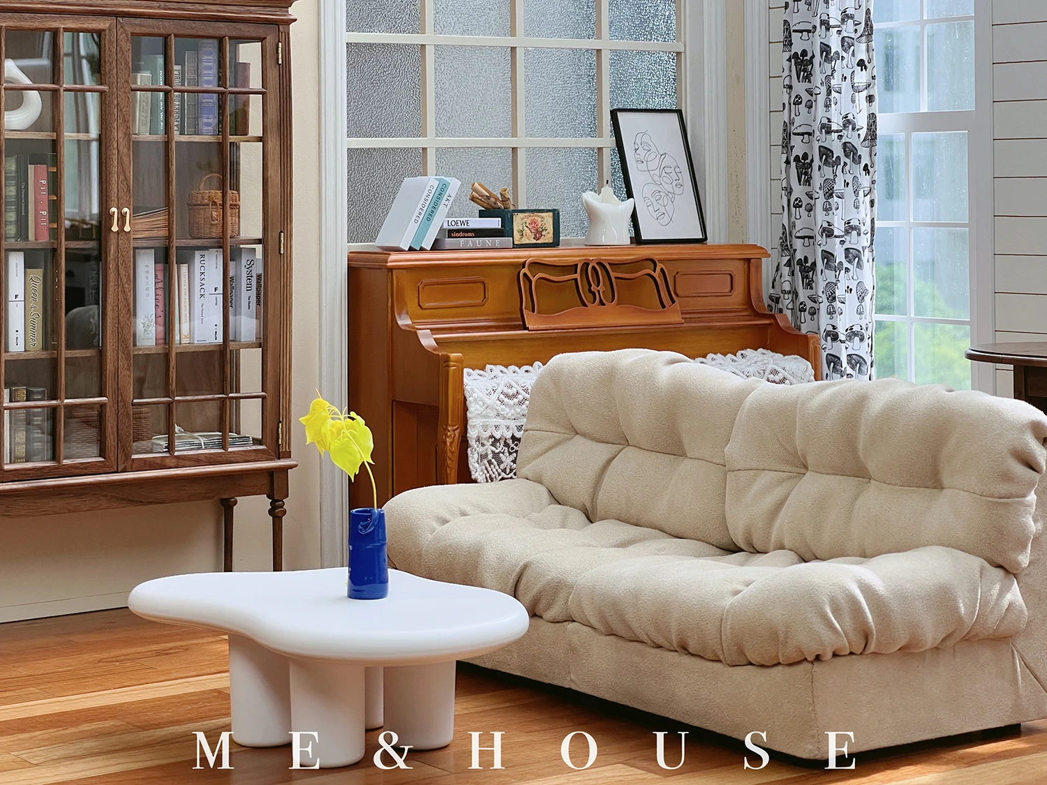 1/6 bjd ob11 miniature dollhouse furniture Mini model Living room furniture tea table/Sofa table 2