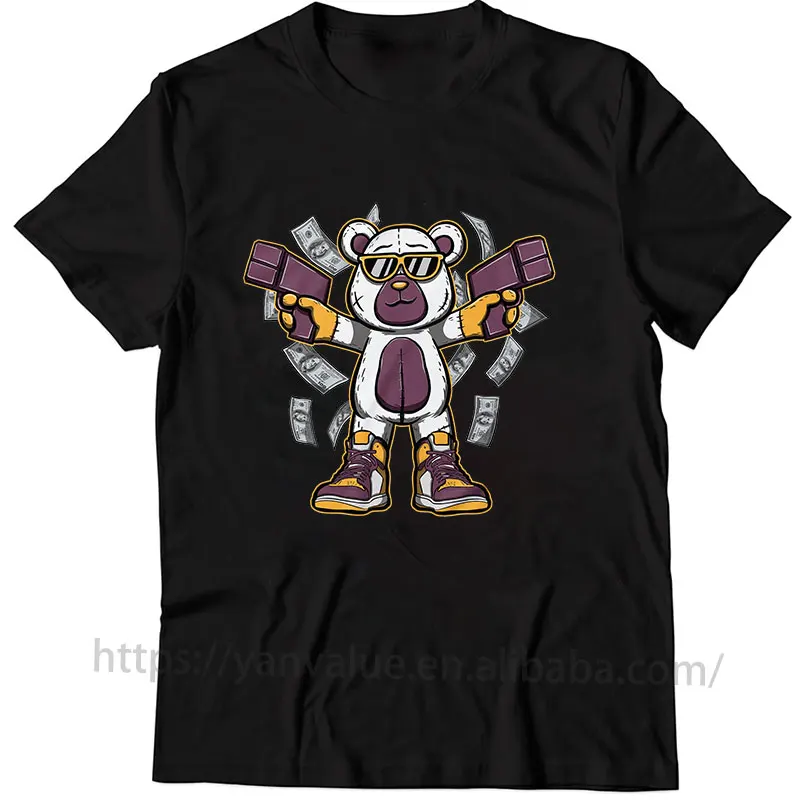 

Wholesale T Shirt Adult Unisex Cute Teddy Print T Shirt Men Fashion Streetwear Graphic Mens Clothing