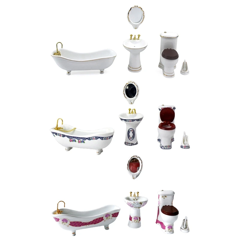 

Lovely Mini Dollhouse Furniture Bathroom Furniture for Kid Pretend Plays Toy
