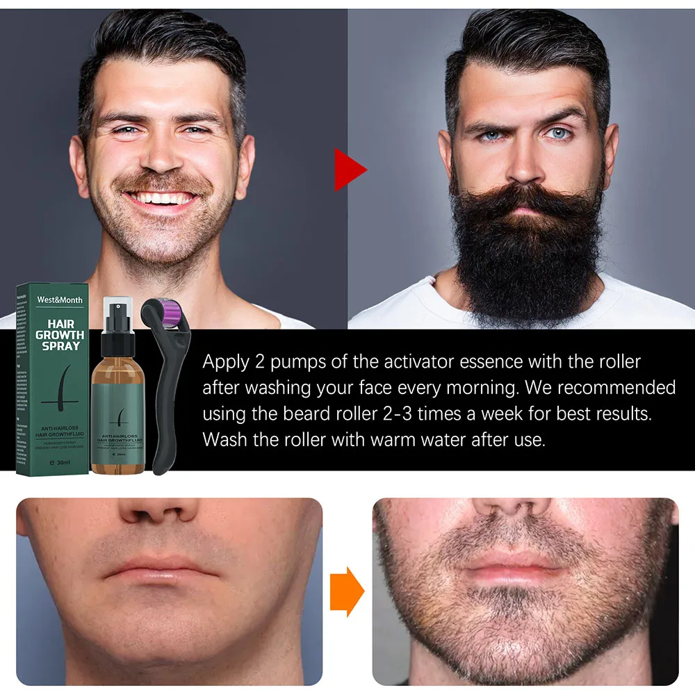 Beard Care Spray Set Dry Frizz Beard Nutrition Solution Beard Care Product images - 6