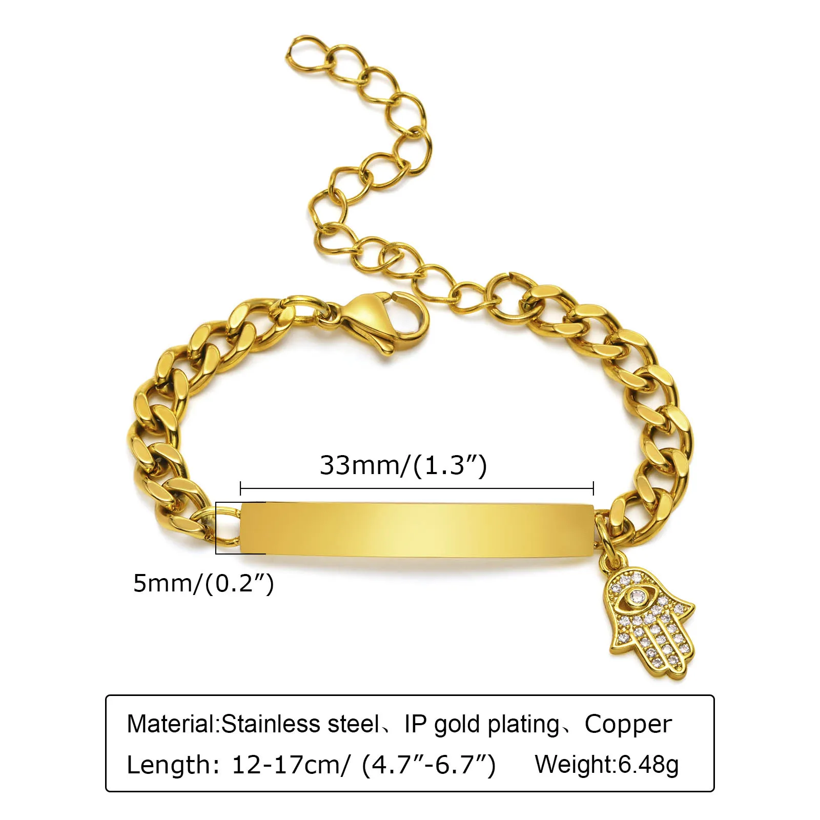 Made By Nami Bracciale Oro Con Occhio Turco (Evil Eye) – Acciaio Inox E Pietre Preziose – Regale