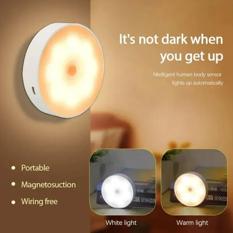 

4/3/2PCS LED PIR Motion Sensor Night Light Wireless Wardrobe Light Suitable for Kitchen Wardrobe Stairs Family Intelligence Home