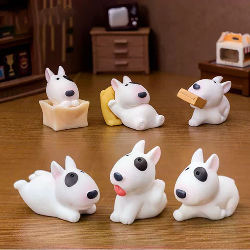 Adorable Bullhead Terrier Dog Figurine - Miniature Decor Accent