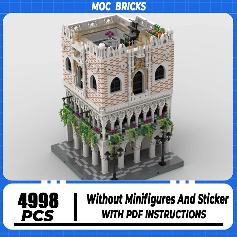 

Moc Building Block Modular Ducal Palace Model Technology Brick DIY Assembly City Street View Toy For Holiday Gift
