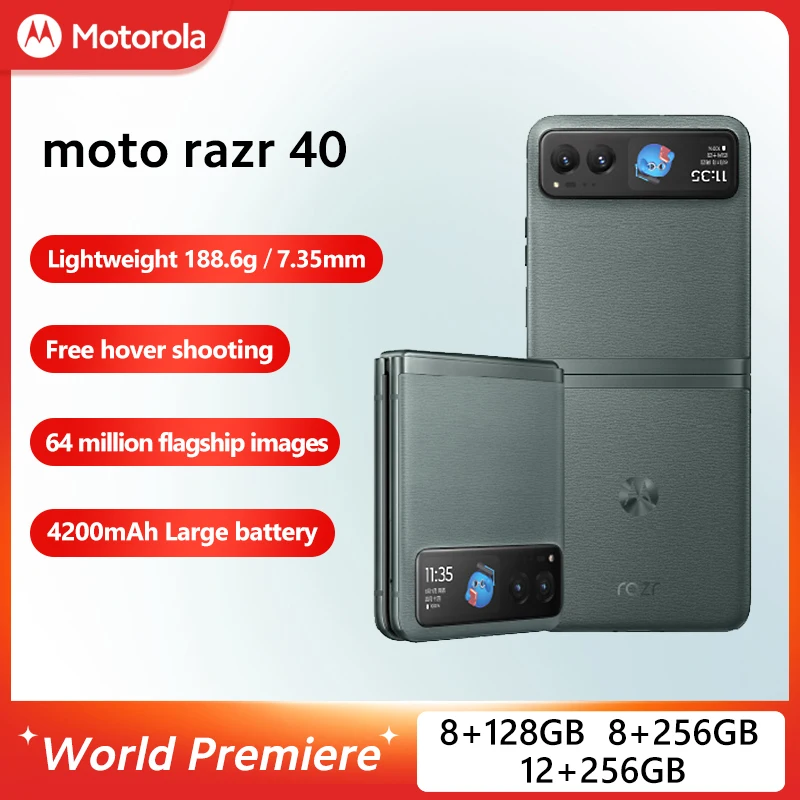 

Motorola moto razr 40 Smartphone 5G Folded Screen 6.9'' Snapdragon 7 Gen 1 64MP Camera 144Hz OLED HDR10+ 4200mAh 30W Android 13