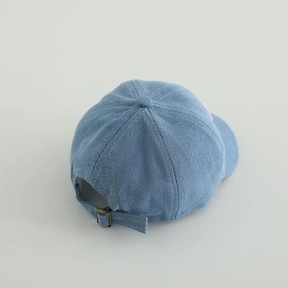 Casual Blue Denim Cap Short Brim Hip Hop Letter Baseball Cap 1-3Y Dome Baby Visor Hat Boys Girls