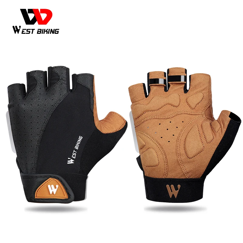  WEST BIKING Sports Cycling Gloves Half Finger Men Women MTB Bike Gloves Running Fitness Gym Riding Motorcycle Bicycle Gloves  Ex 