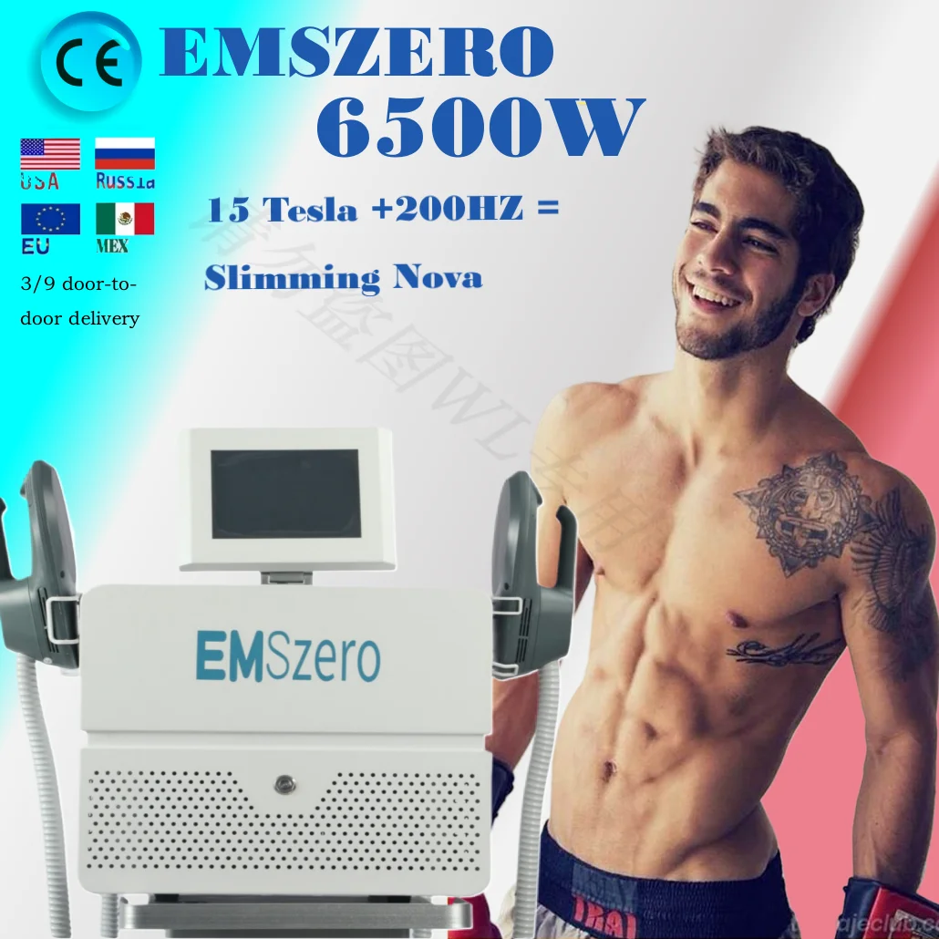 2024 전문 6500W Neo zero Nova  근육 조각 기계, 핸들 4 개, 골반 자극 패드 옵션