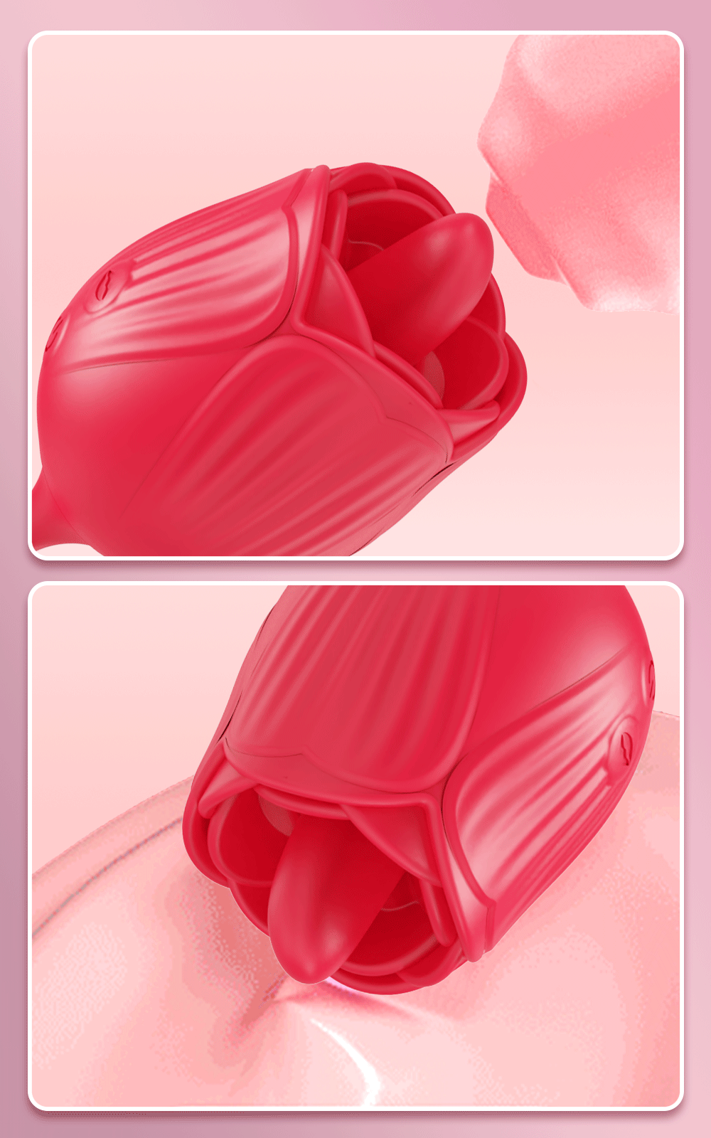 Keele lakkumise tõukav vibraator naistele G-punkti 3-in-1 kliitori stimuleerimiseks ja nibude masseerimiseks täiskasvanutele naistele Rose_voghion.com