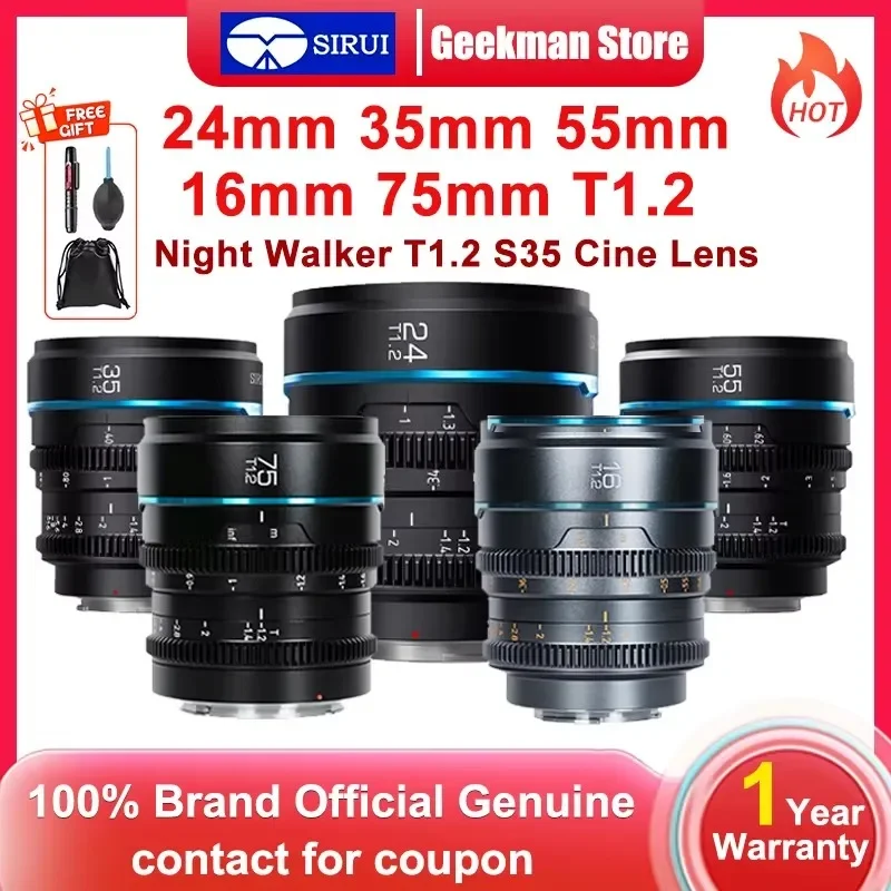 SIRUI NightWalker 24mm 35mm 55mm 16mm T1.2 S35 Night Walker