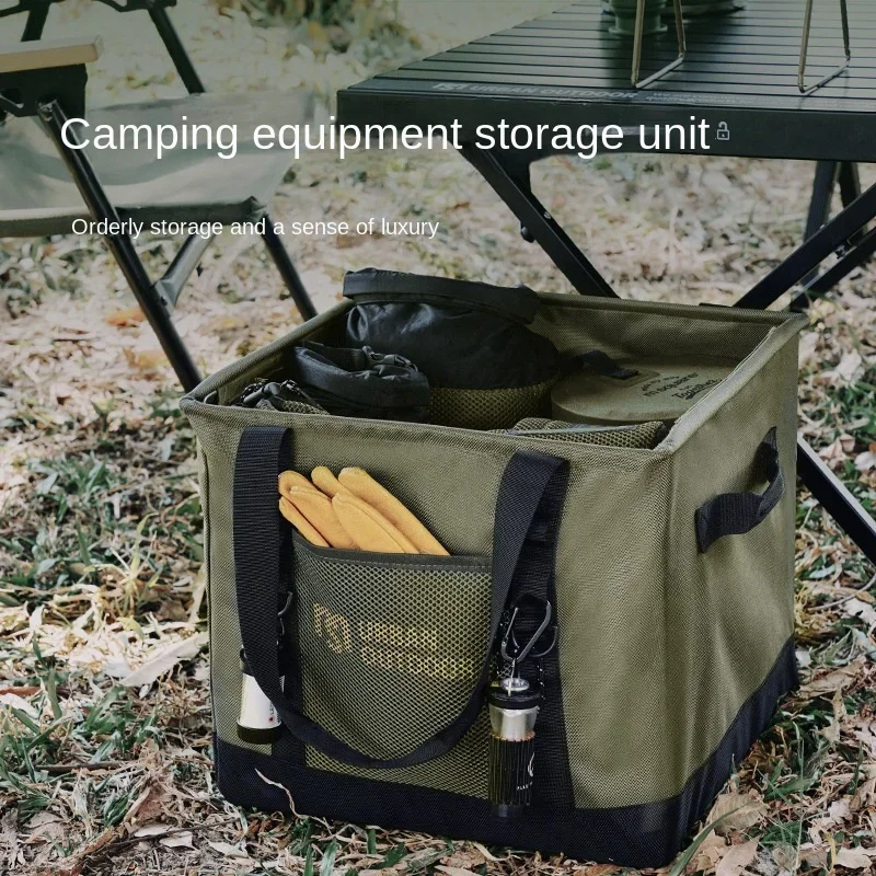 

Camping Equipment Storage Bag Outdoor Kit Sundry Bag Stainless Steel Support Frame Storage Box