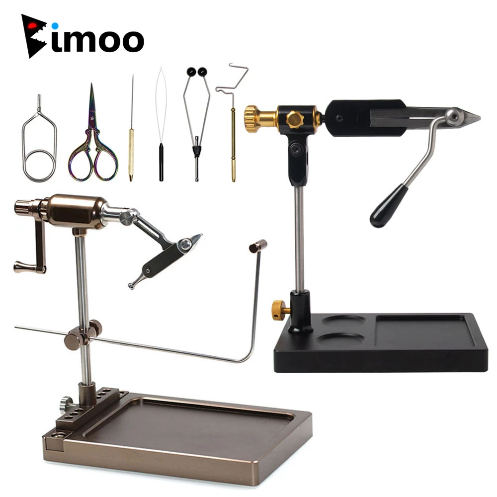 Bimoo 360° Rotation Fly Tying Vise Hardened Seel Jaws Jig Fishing Lure