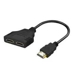 Dual Output Micro USB Splitter Adapter with Power Enhancement (Black)
