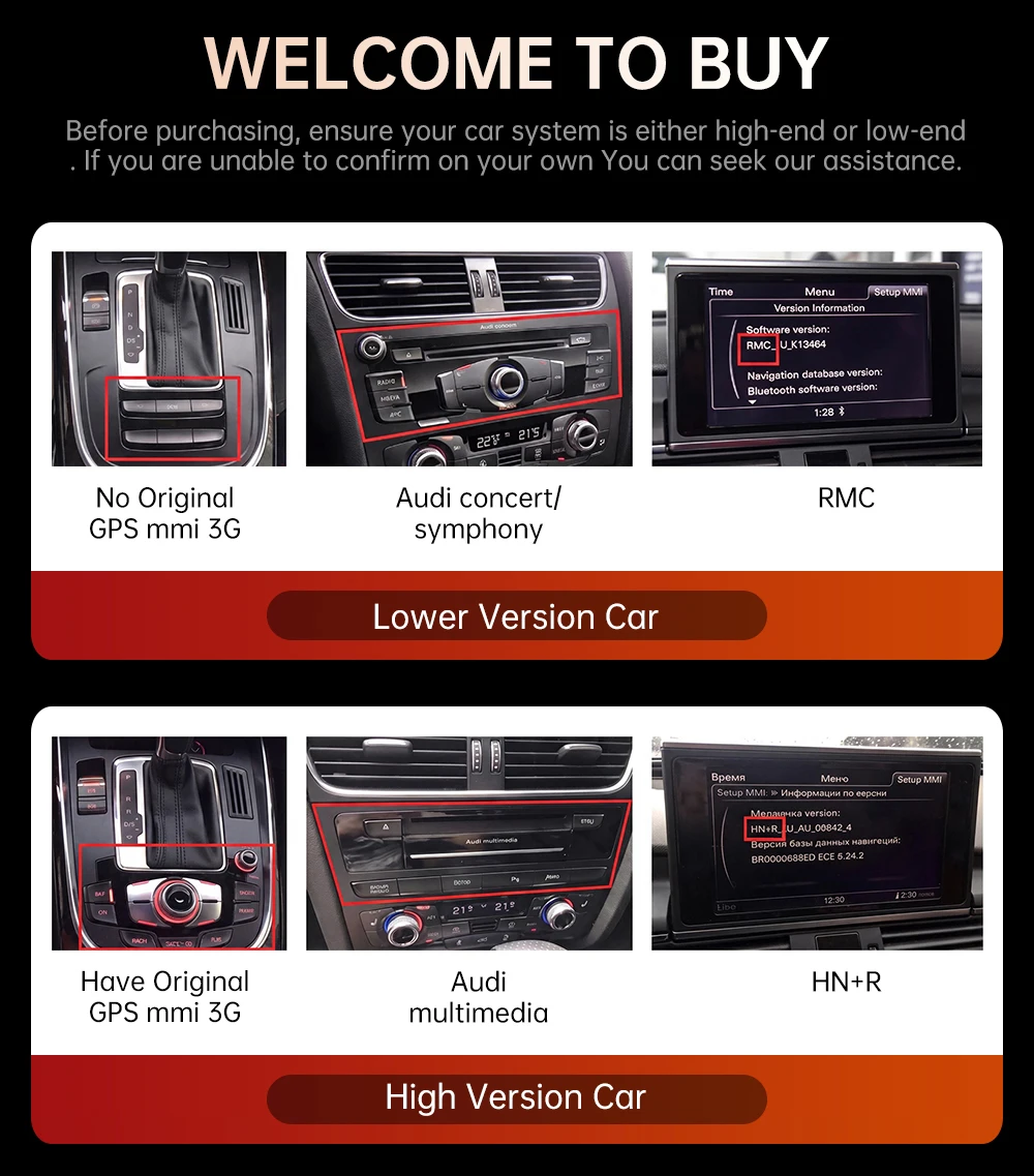 Autoradio Android 12.3 con Carplay Wireless per Audi A6 C7 A7 2012-2018, GPS, Schermo QLED, BT, Lettore Multimediale Video, WiFi - immagine 4