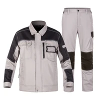 Men's Work Jacket Pants Working Grey Black Workwear Suit