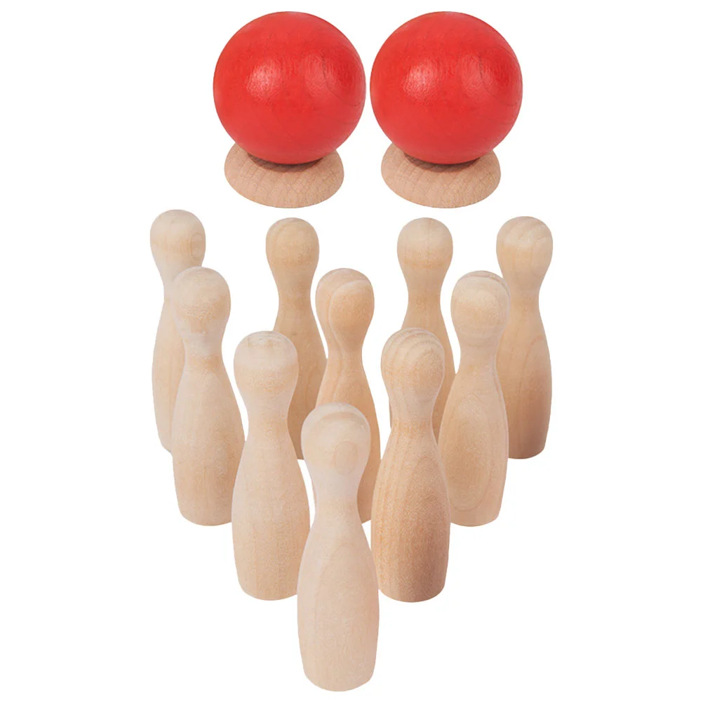 Desktop Bowling Toys Indoor Set Outdoor Play Educational Kids Equipment Wooden Home Amusing