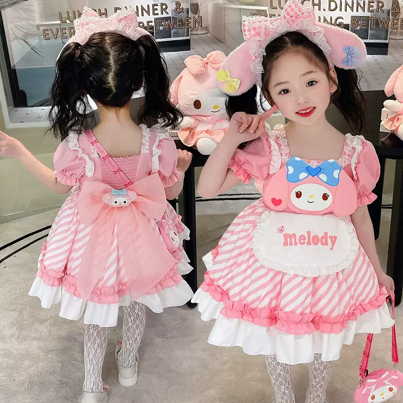 

Melody Lolita Girls' Dress 2024 Spring Summer New Girl's Clothing Fashionable Children's Birthday Dress Pengpeng Princess Dress