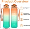 Motivational Sport Water Bottle, Leakproof Drinking Bottles, Outdoor Travel, Hiking, Cycling, 750 ml, 1000ml 2