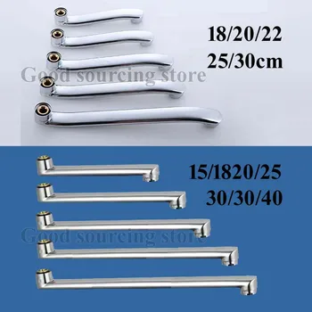 18/20/22/25/30/35/40 ซม.สแตนเลสสตีลก๊อกน้ําห้องครัวท่อขยาย,อ่างล้างจานก๊อกน้ําข้อศอกท่อ 1