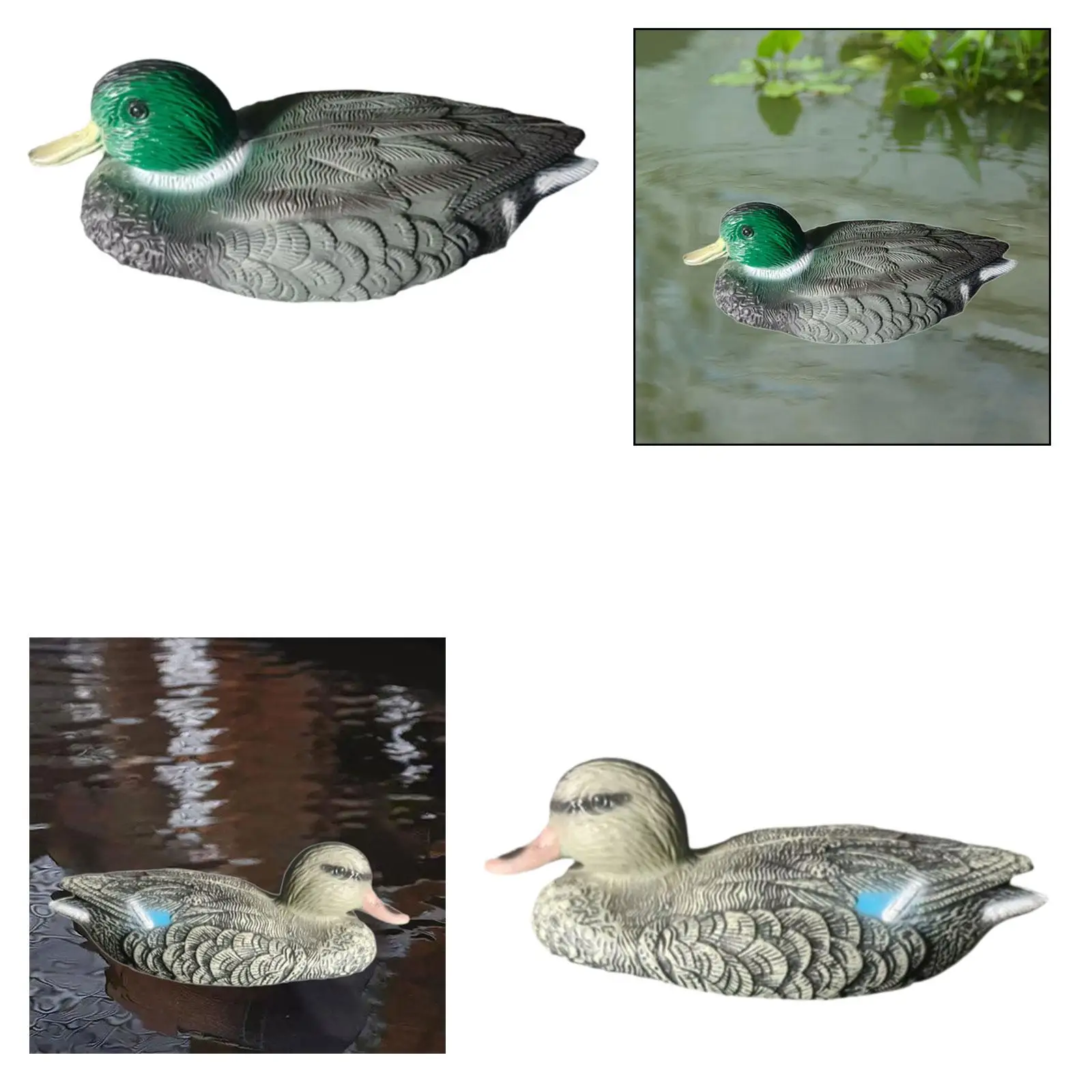 Floating Duck Decoy Realistic Fake, Decorative, Easy to Place, Duck Statue, Hunting Decoy Pond Decor for Yard, Outdoor Patio