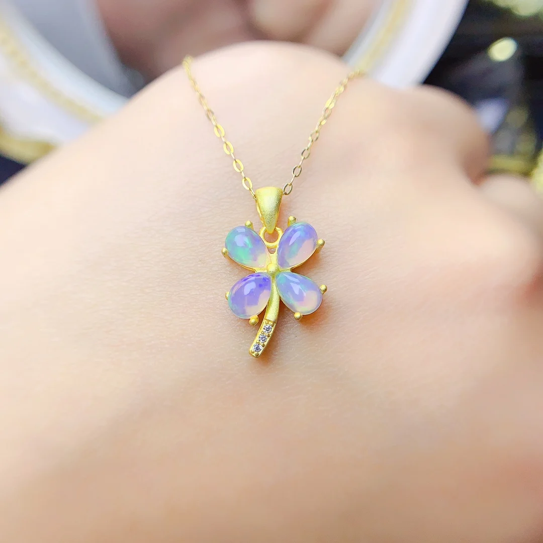 

Natural Opal Women's Necklace Women's free shipping 925 sterling Silver Jewelry Christmas Gem Necklace Pendant boutique
