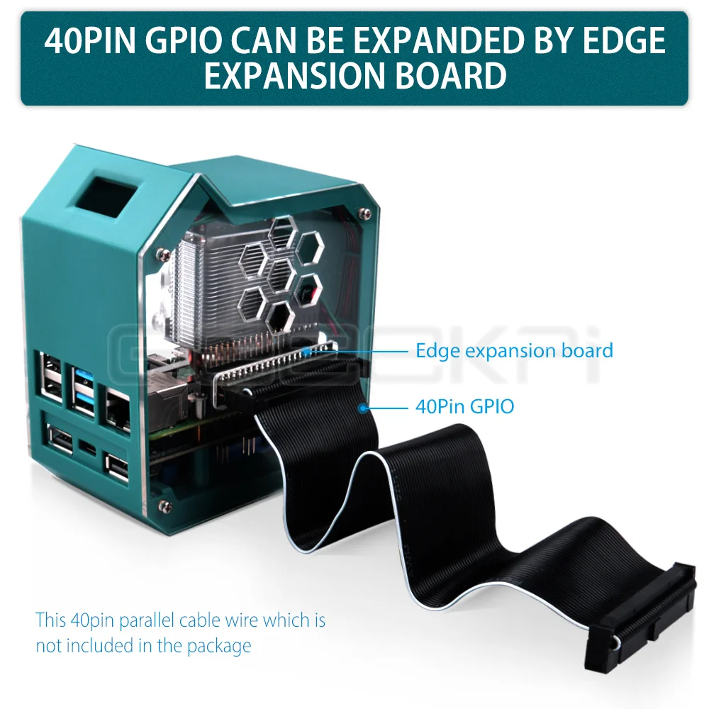 Geeekpi Abs Mini Torre Rgb Programável Ventilador Ups Mais Módulo Kit Case para Raspberry pi 4b - Imagem 6