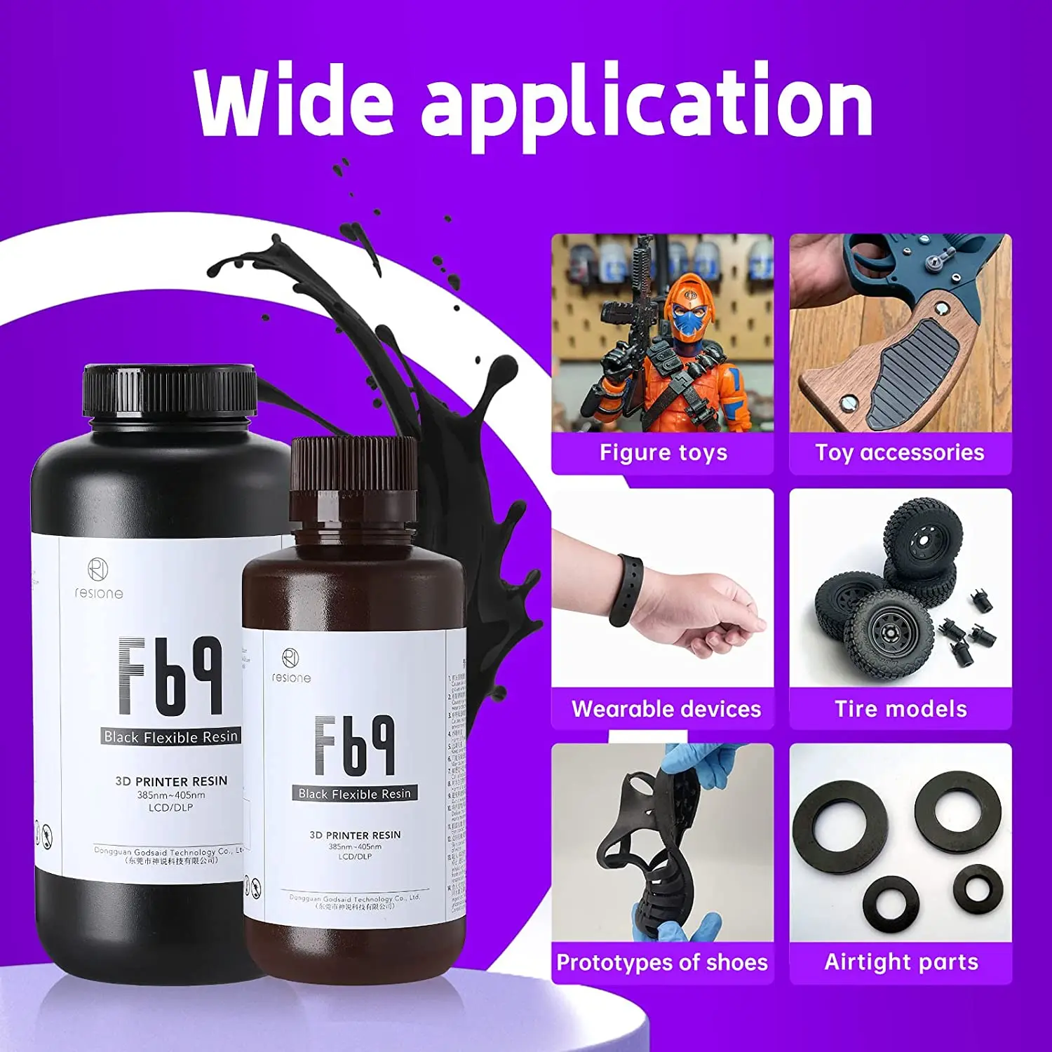 Resione 1kg Elegoo Anycubic Phrozen Photon LCD DLP SLA 3d 프린터 UV 수지 용 유연한 3D 수지