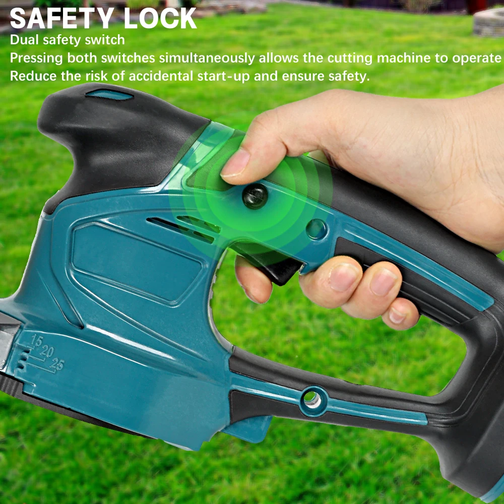 21V Electric Hedge Trimmer 2 IN 1Cordless Rechargeable Household Garden Grass Shrub Scissors Power Tool Fit Makita 18V Battery 4
