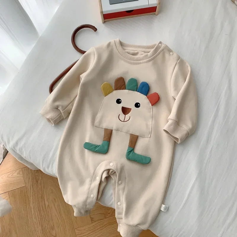 

Cute Newborn Baby Cartoon Romper 0-2Years Infant Boy Girl Long Sleeve O-Neck 3D Lion Cotton Jumpsuit Playsuit Autumn Clothes