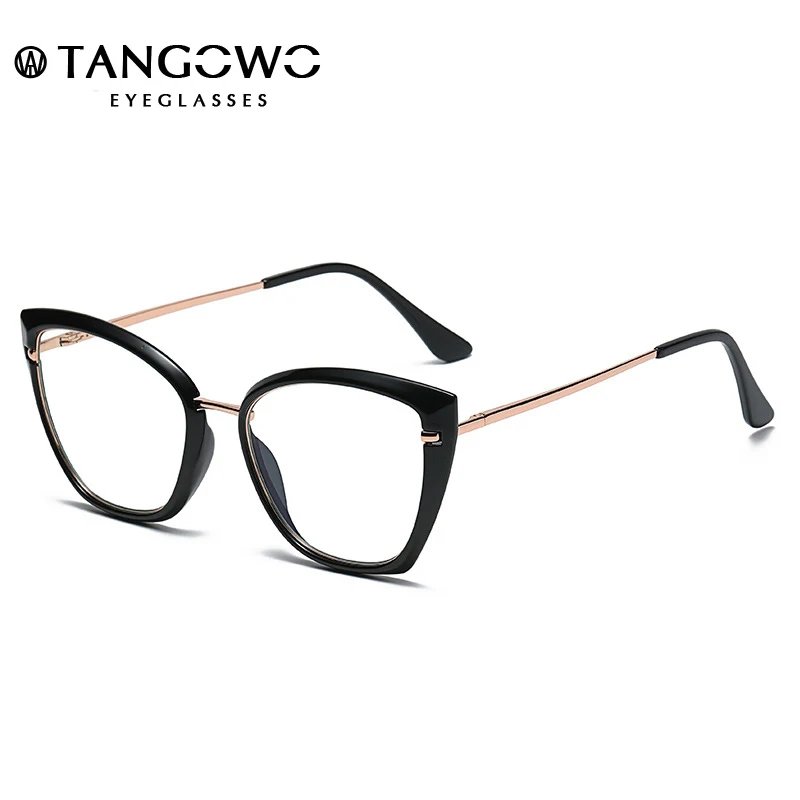 

Fashion Cat Eye Women Glasses Optical Alloy Frame Anti-blue Light Eyeglasses Female With Accessories