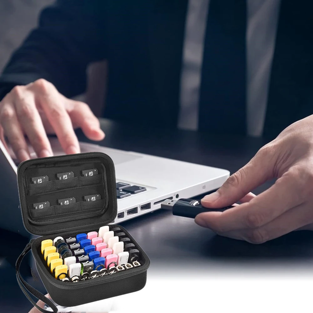 USB Flash Drive Case SD Card Thumb Drive Holder Organizer Shockproof Portable USB Carrying Bag Electronic Accessories Organizer