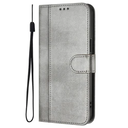 Vintage Leather Wallet Phone Case - Stylish Protection for Edge 60 Stylus 5G (PT16 - Gray)