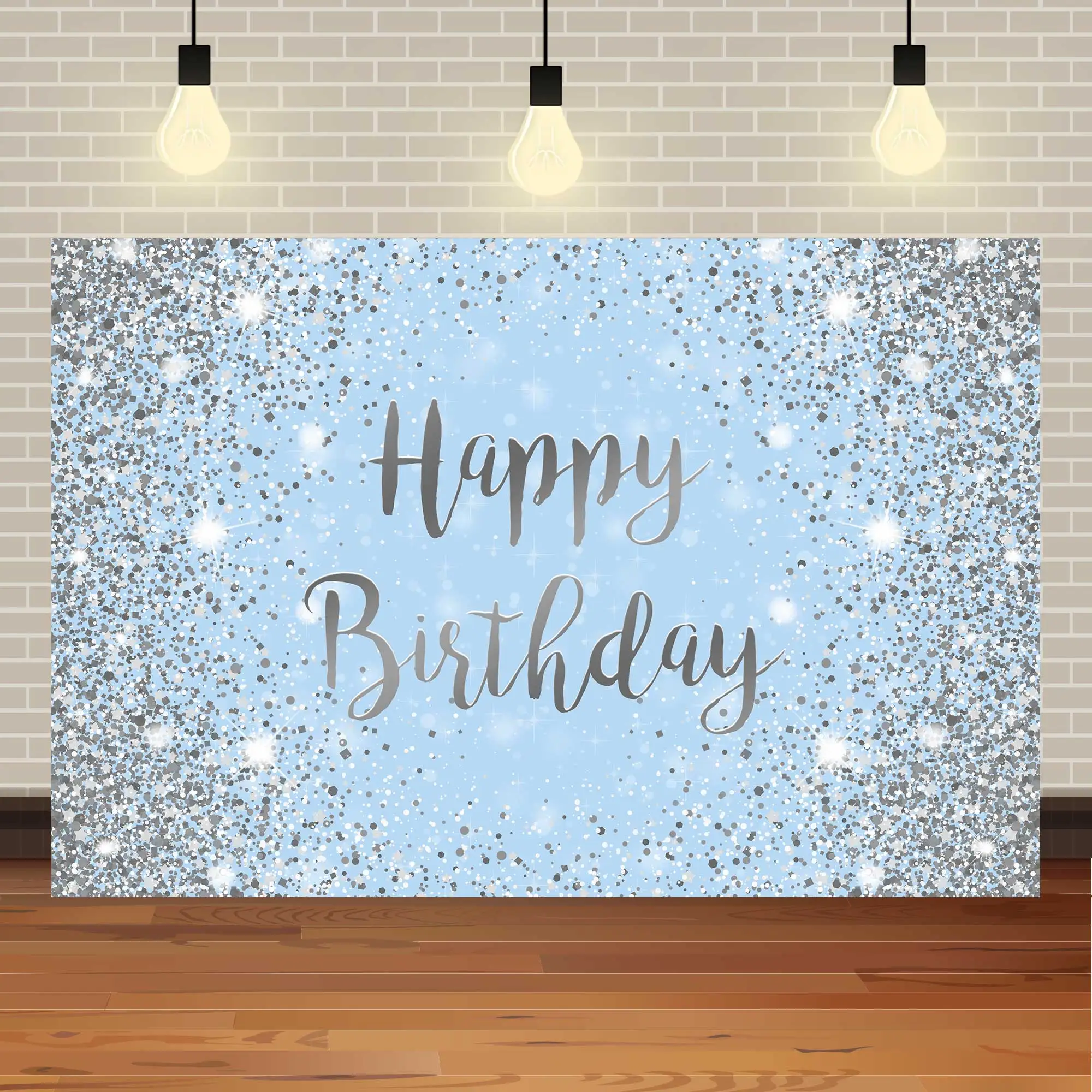 NeoBack Glitter Gold Silver Colorful Happy Birthday Party Decoration Photography Background Photocall Cake Table Banner Backdrop
