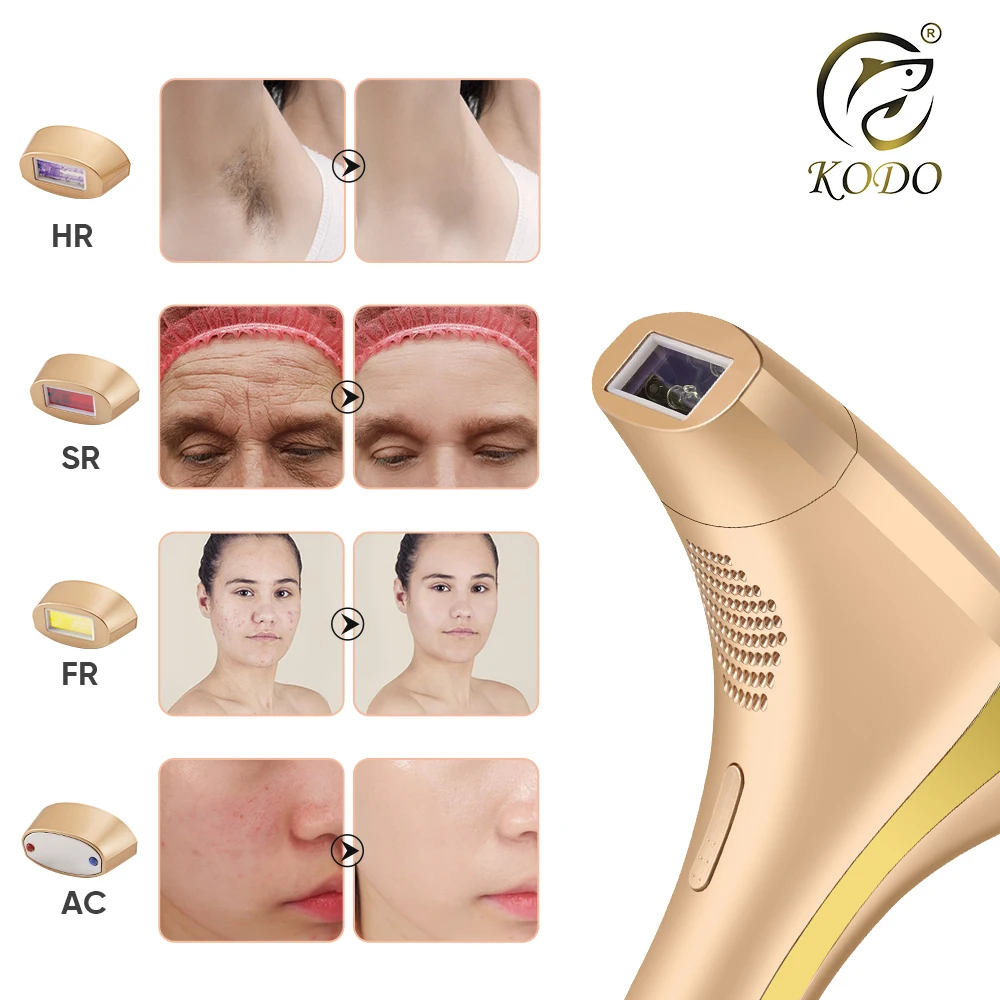 KODO 2024 High-end customization ice Laser Hair removal Laser Epilator Permanent IPL Painless Photoepilator 4 in 1 face and body