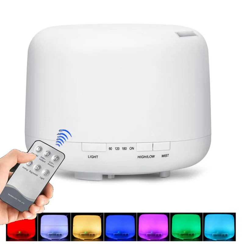 Air Aroma Diffuser Ultrasonic Humidifier Home Electric Aromatherapy Essential Oil Aroma Diffuser 7Color LED Light