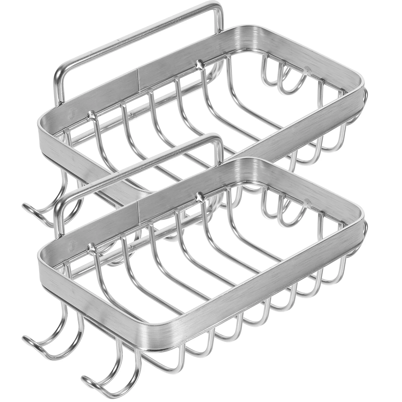 

HOMEMAXS 2pcs Soap Holder 304 Stainless Steel Bar Soap Holder Sponge Tray with Traceless Adhesive Tape for Bathroom and Kitchen