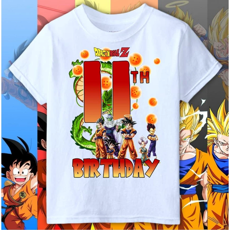 2026 Sommer Neu Dragon Ball BIRTHDAY Kinder-Shirt Jungen Mädchen T-Shirt 0-12 Jahre Alt Modisch Lässig Y2K Kurzarm Trendige Kleidung – Detail 16