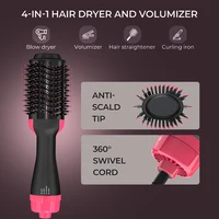 LISAPRO 2 en 1 une étape sèche-cheveux et volumateur lisseur brosse à Air chaud bigoudi beauté et santé coiffage 2